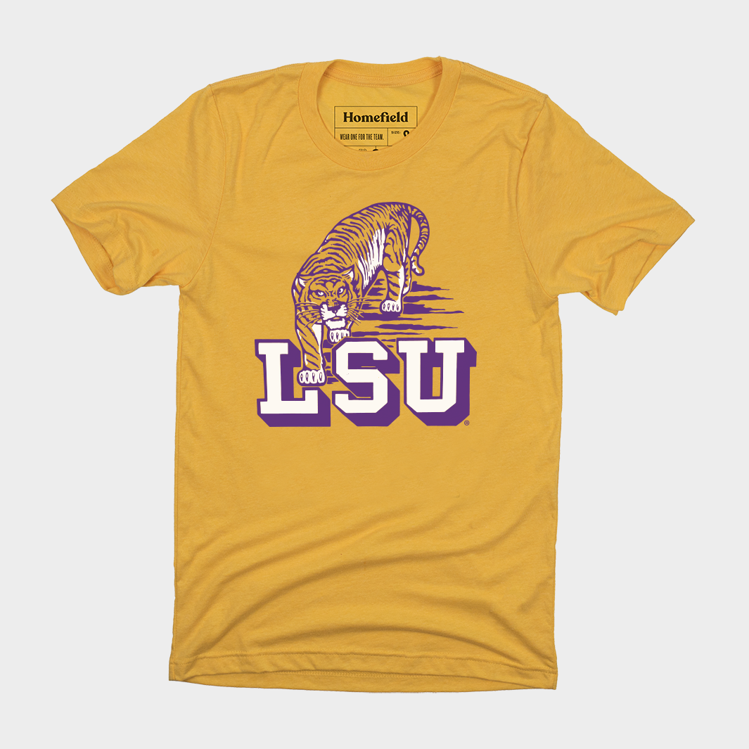 LSU Tigers Baseball T-Shirt X| Yellow | XL | LSU Apparel by Homefield