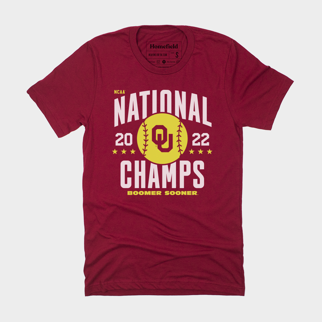 2022 Oklahoma Sooners Softball National Champs T-Shirt | Homefield