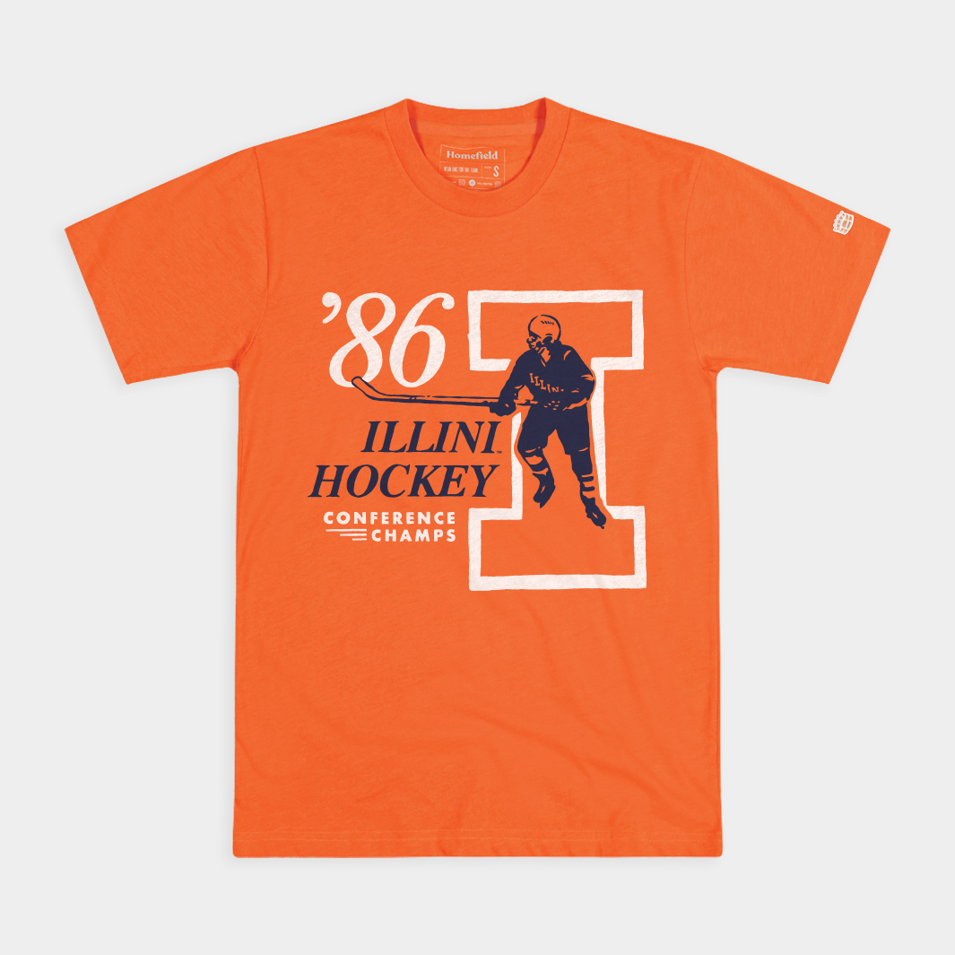 Illinois Fighting Illini 1986 Hockey Conference Champs Tee