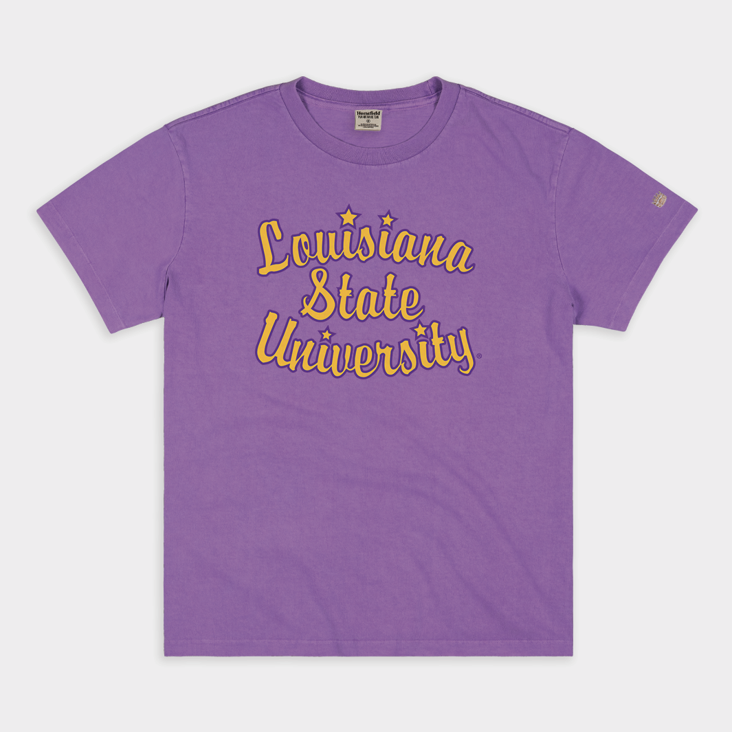 Retro Louisiana State Script Vintage Heavyweight Tee