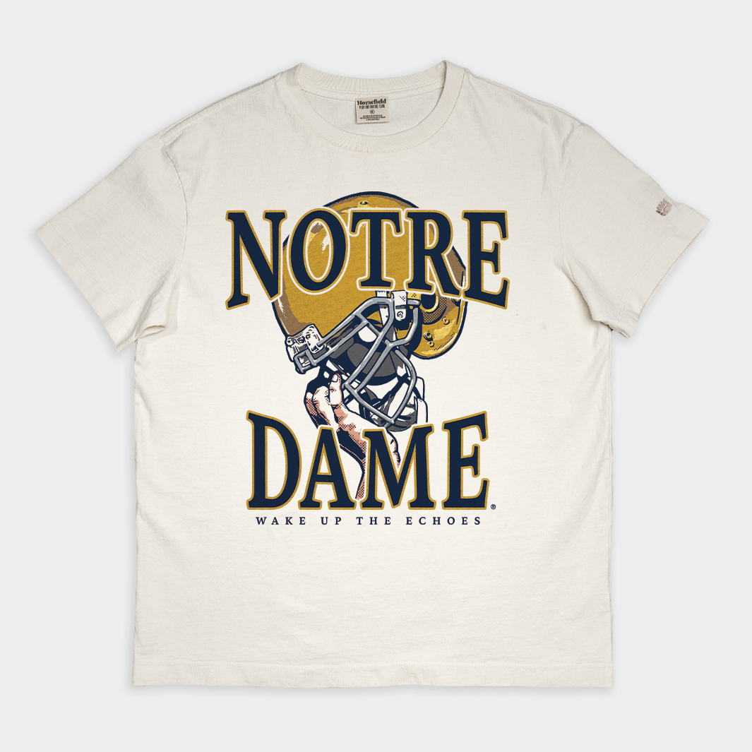 Notre Dame Football Helmet Vintage Heavyweight Tee