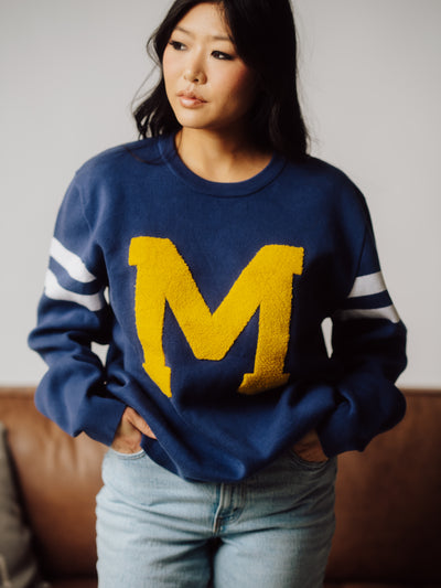 Michigan Vintage Block "M" Knit Sweater