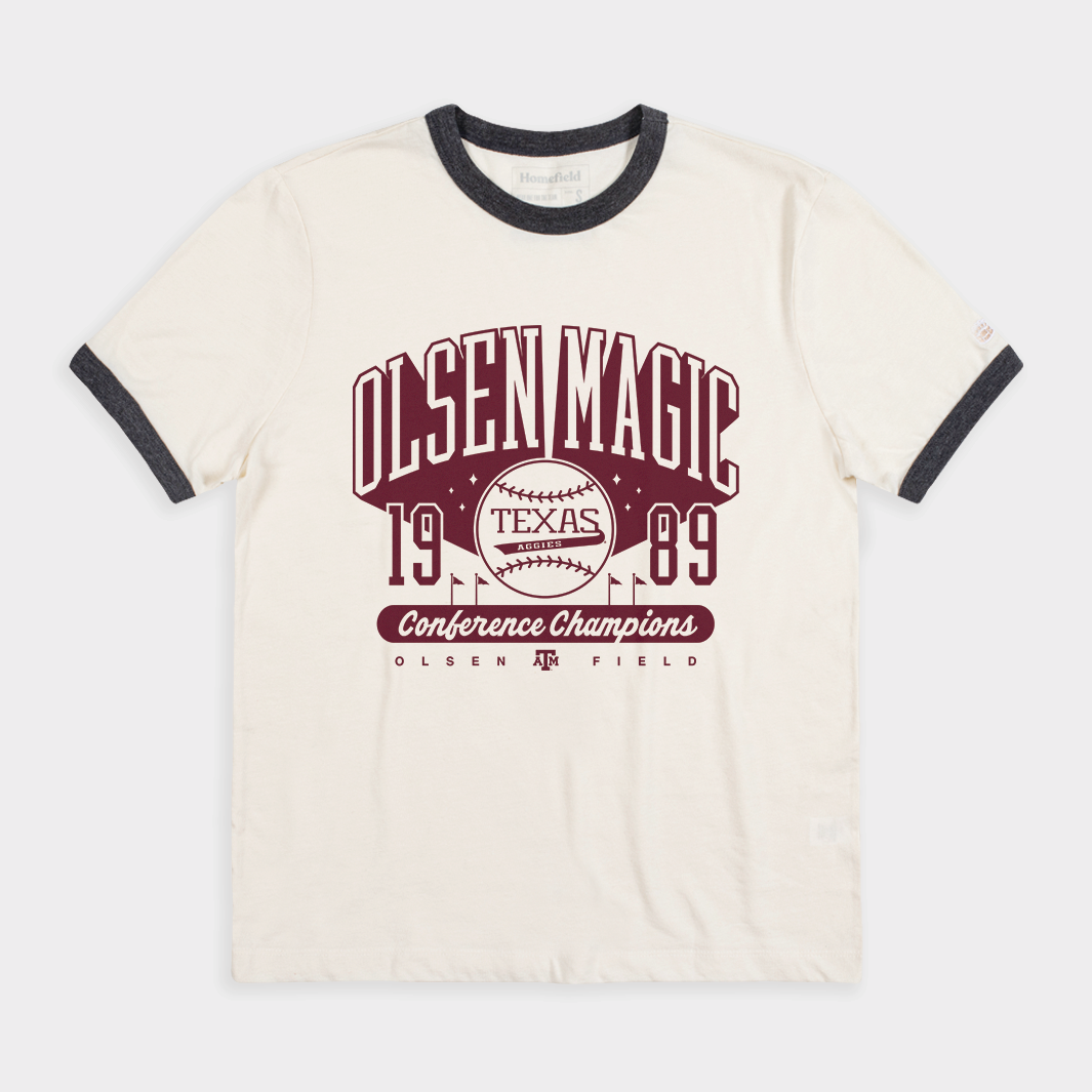 Texas A&M "Olsen Magic" Baseball 1989 Champs Ringer Tee