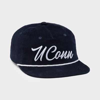 Retro-Inspired UConn Script Corduroy Hat