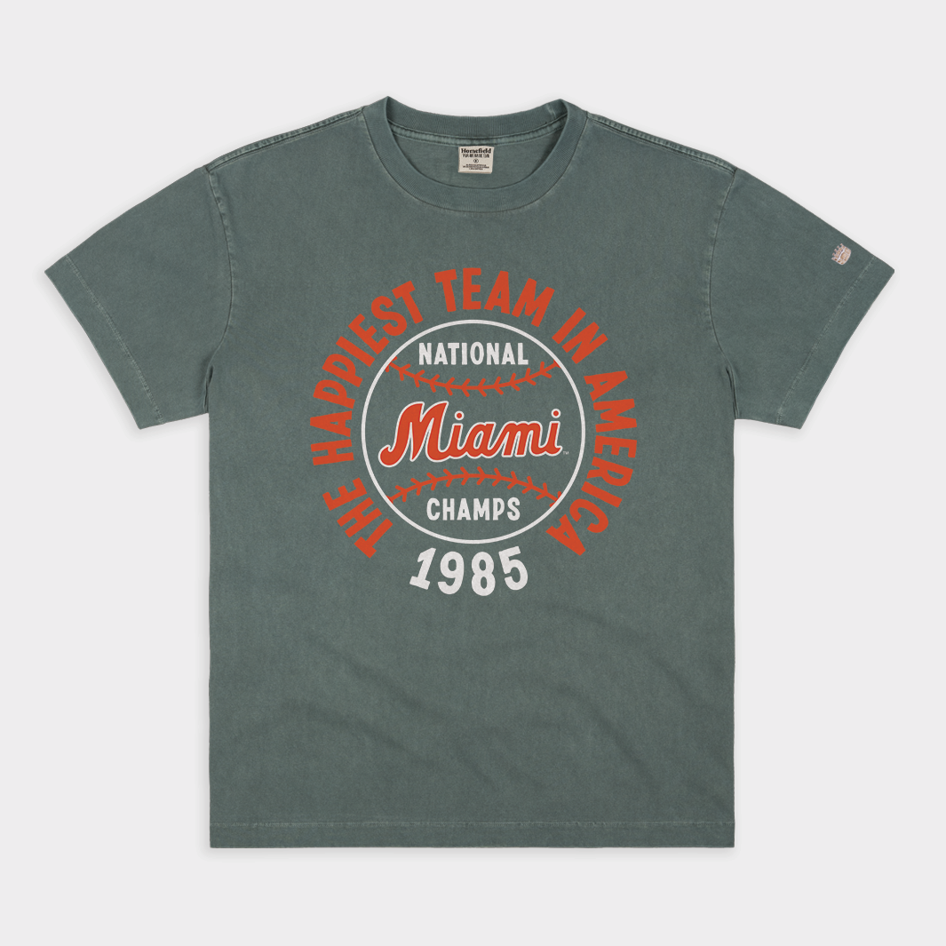 Miami Baseball 1985 National Champs Vintage Heavyweight Tee