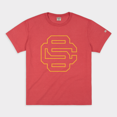 Interlocking SC Trojans Baseball Logo Tee