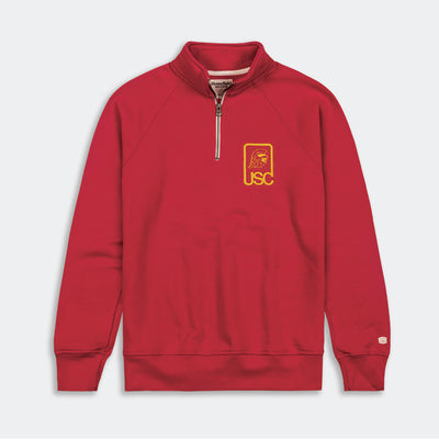 USC Retro Trojan Head Logo Quarter Zip