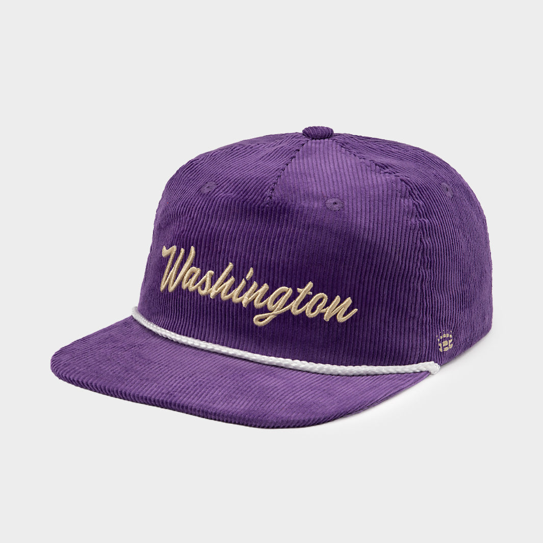 Retro-Inspired Washington Script Corduroy Hat