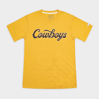 Wyoming Cowboys Women's Script S/S Tee - Gold