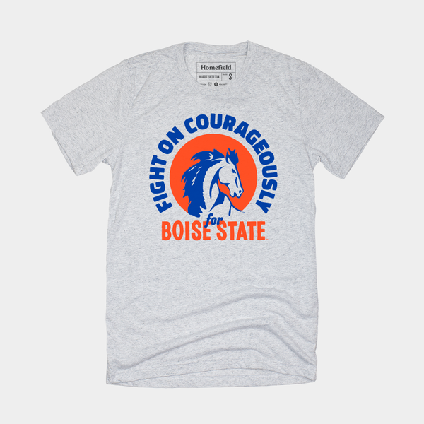 Boise State Broncos Vintage Logo T-Shirt | Grey | M | Ball State University Apparel by Homefield